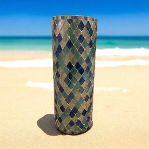 Mosaic Patterned Vase - Blue and Green